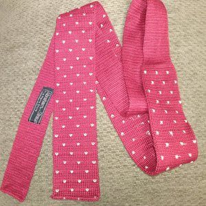 ❤️Vtg Men's ROOSTER Grenadine Square Maroon Square Skinny Tie Necktie USA